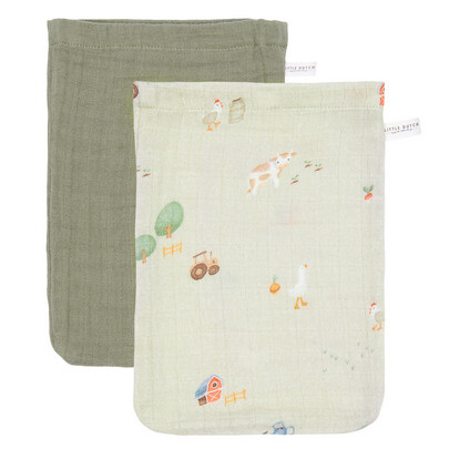 LITTLE FARM
Washandjes set hydrofiel Little Farm / Olive