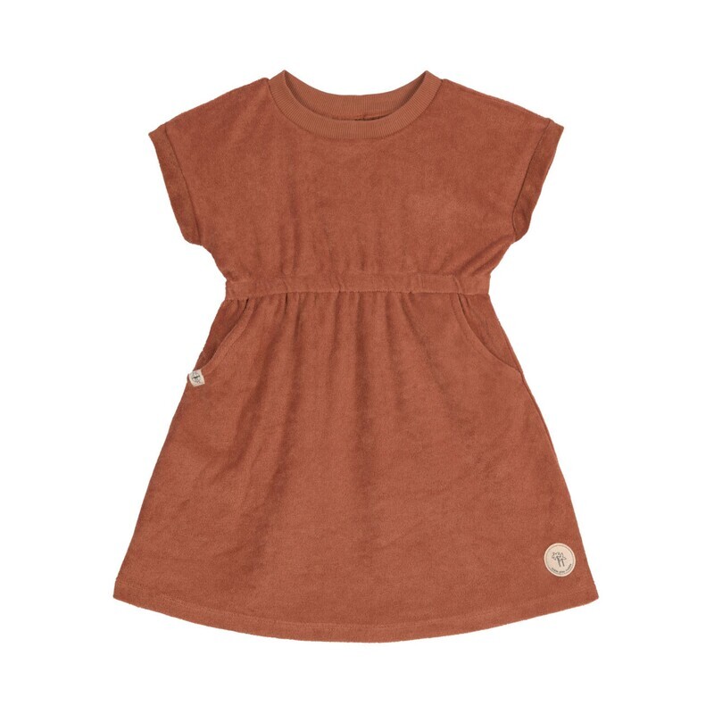Lässig Badstof Jurk Kids, Roest Rood Size 74-80