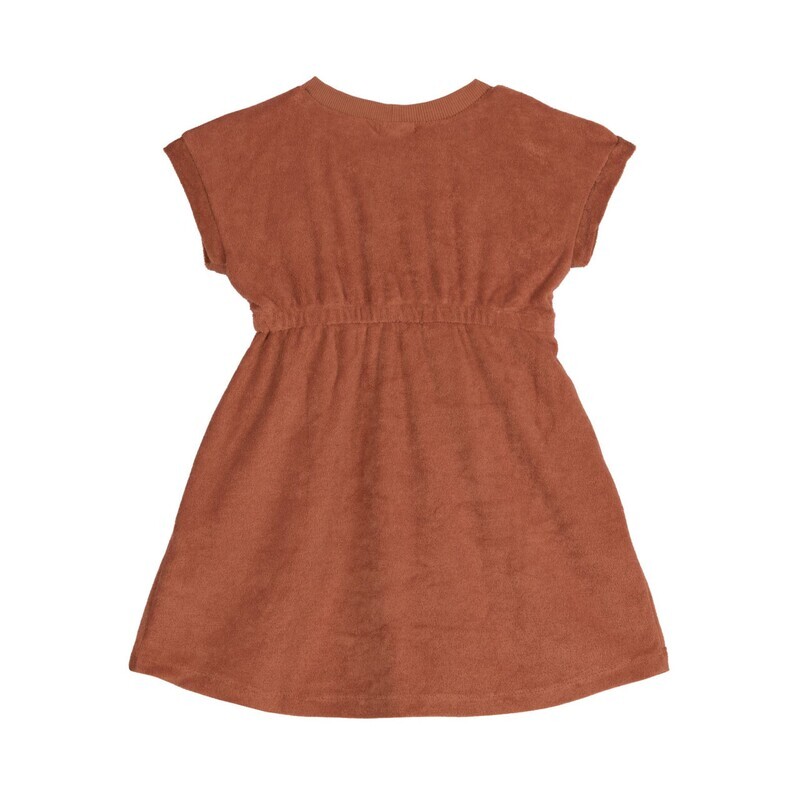 Lässig Badstof Jurk Kids, Roest Rood Size 74-80
