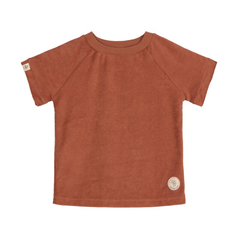 Lässig Badstof T-shirt kinderen, roestrood