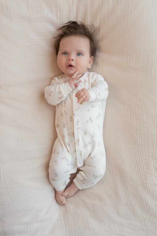 Little Dutch New Born Bunny Collection - Onepiecesuit interlock AOP