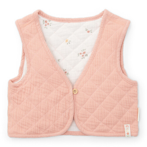 Little dutch Reversible gilet muslin Flower Pink / White Meadows 74/80