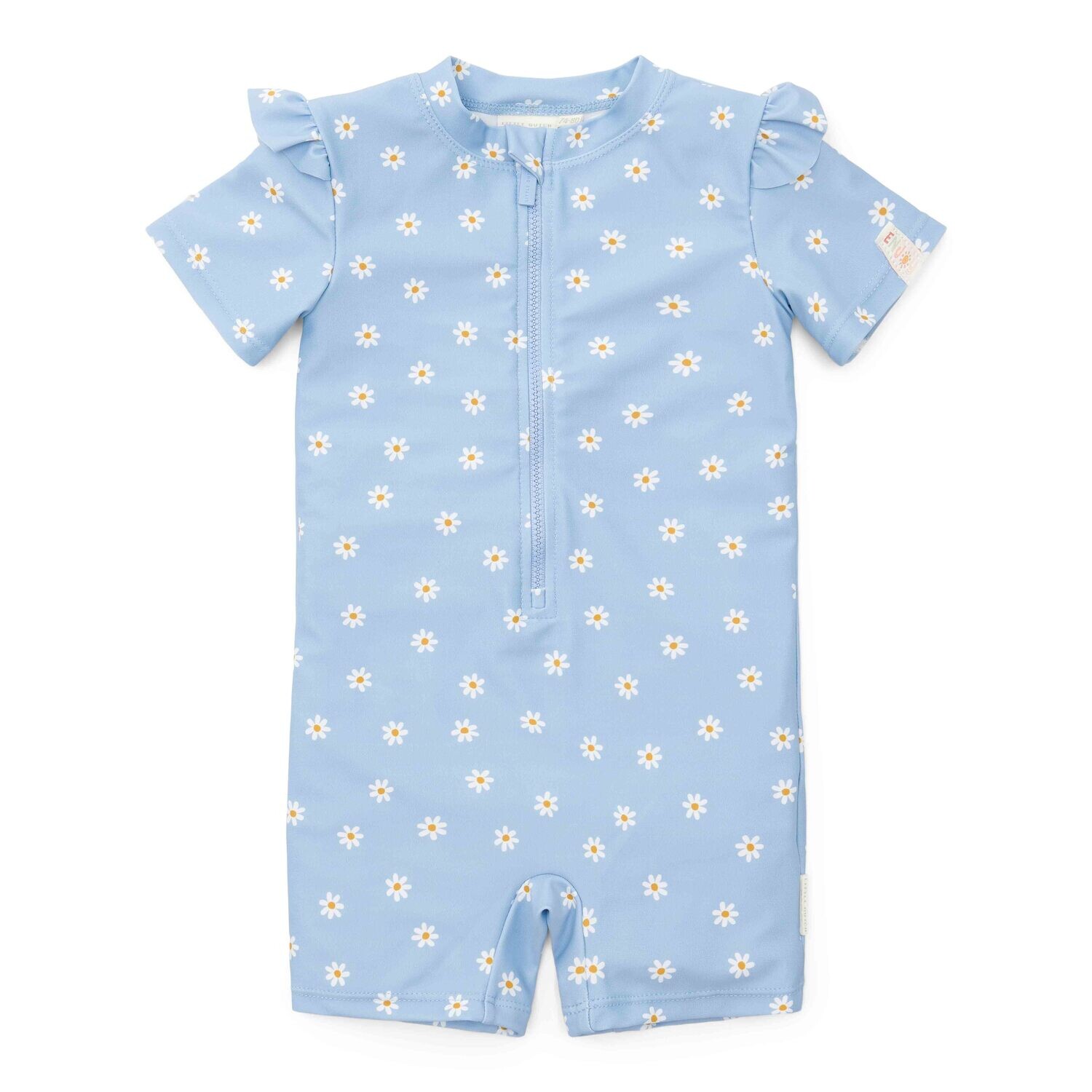 Little dutch Zwempak korte mouw ruches Daisies Blue