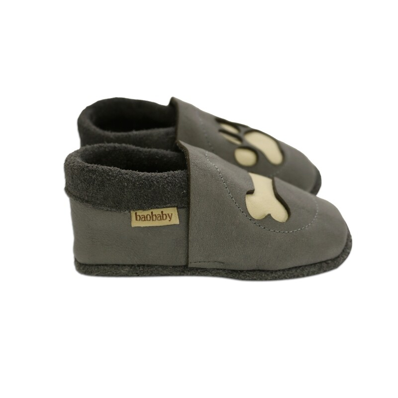Baobaby babyschoentjes met zachte zool Paw grijs