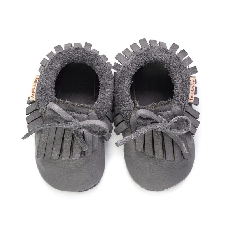 Baobaby babyschoentjes met zachte zool Mocassins grijs