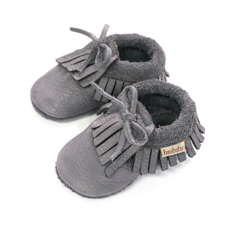 Baobaby babyschoentjes met zachte zool Mocassins grijs