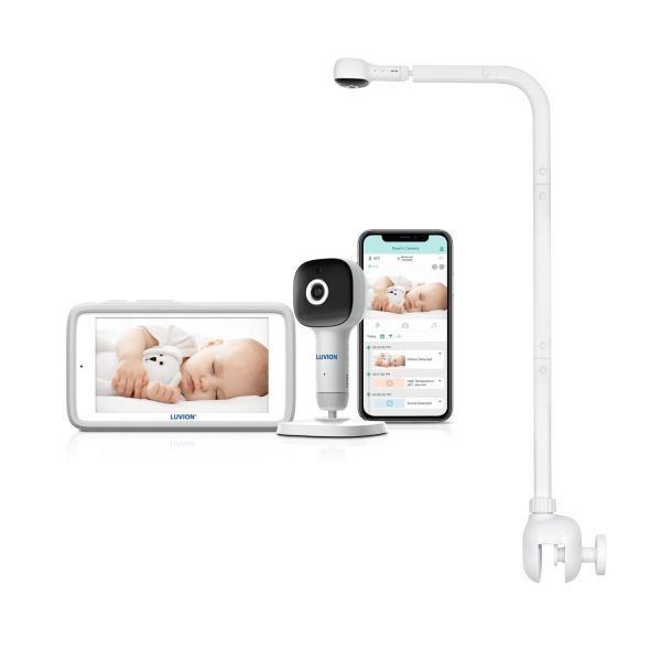 Luvion Grand Elite 4 Connect Crib white + Luvion Crib Mount White/ Black - Wifi