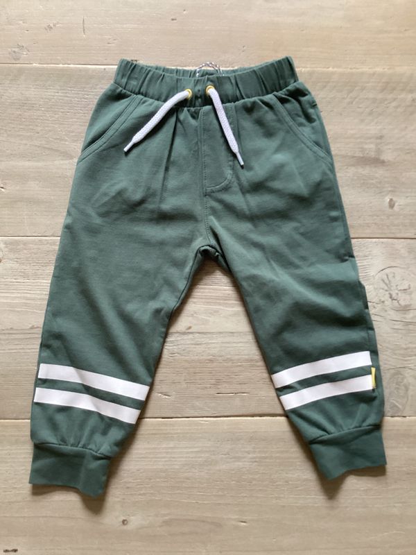 Broek groen met streepjes 80