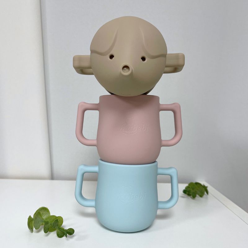 Mabebi Pinnawala drinkbeker met rietje l Taupe