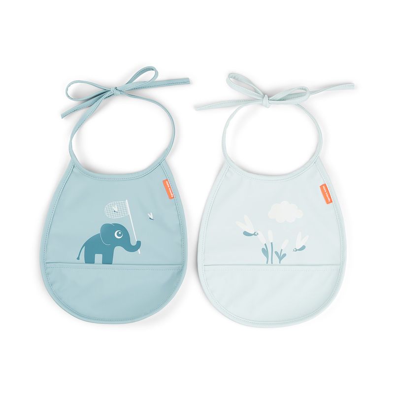 Slabbetje met kleine zak 2-pack - Elphee - Blauw