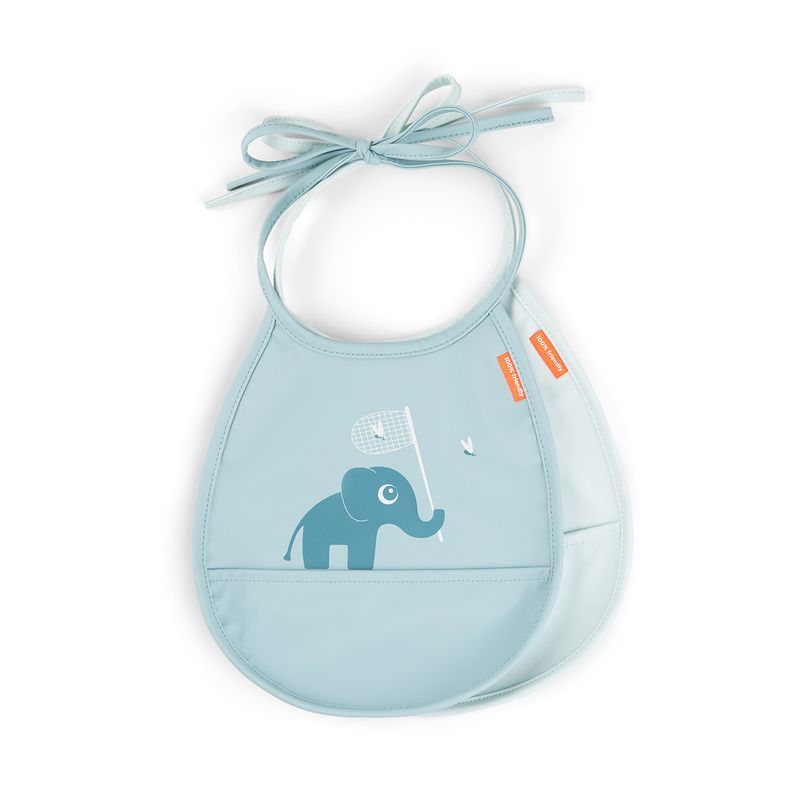 Slabbetje met kleine zak 2-pack - Elphee - Blauw