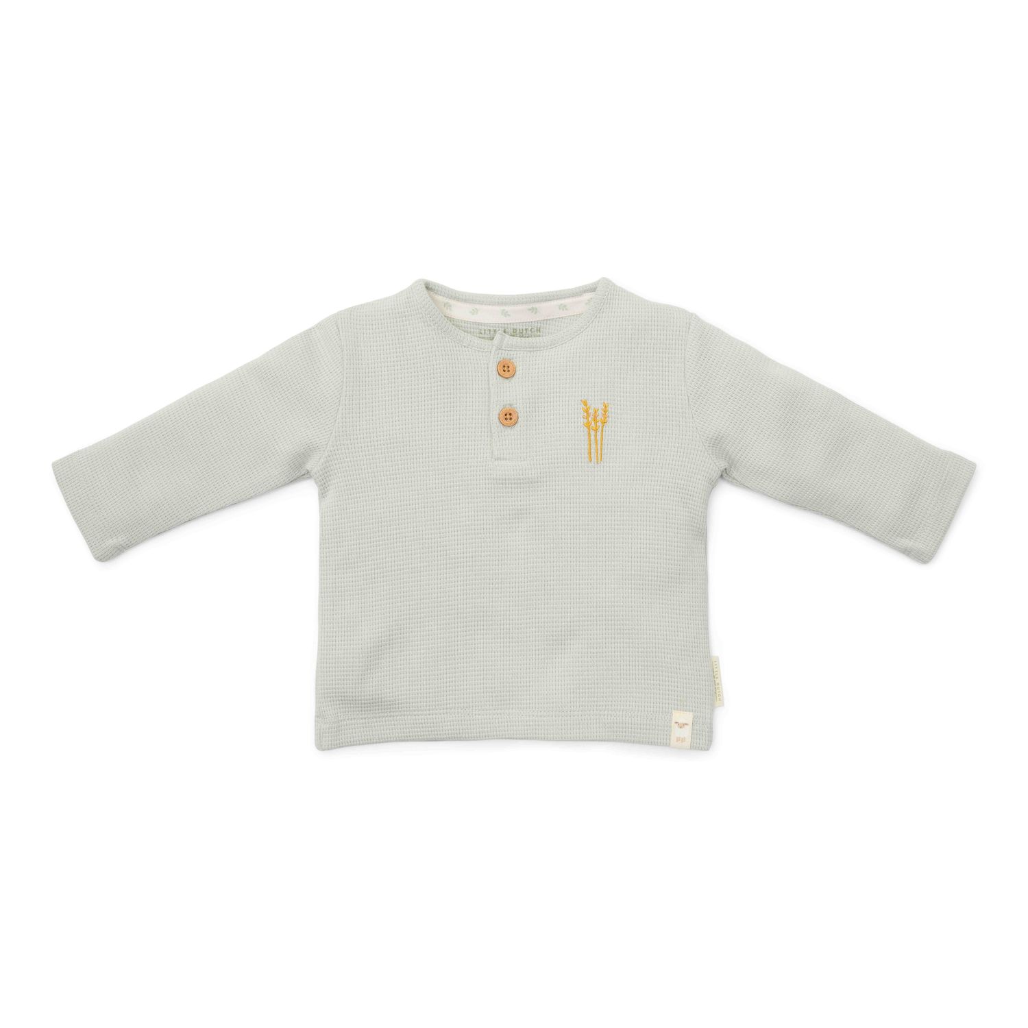 Little Farm T-shirt lange mouw Waffle Soft Green