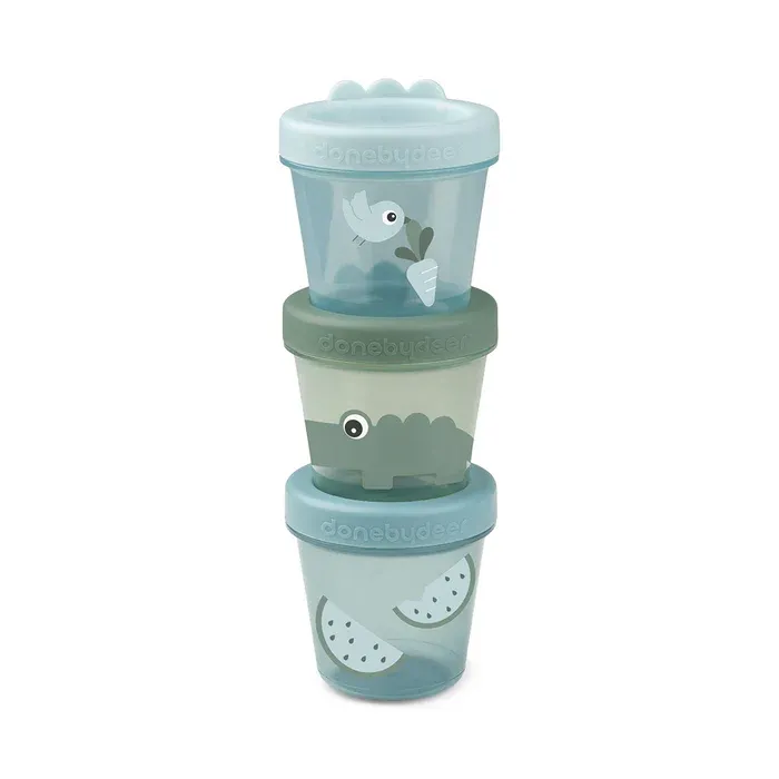 Done By Deer Babyvoedingcontainer 3-pack - Croco - Groen