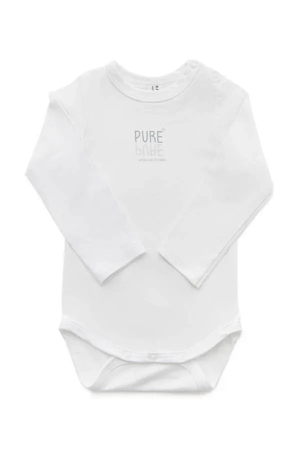 Bamboom Babyrompertje met lange mouwen - Wit