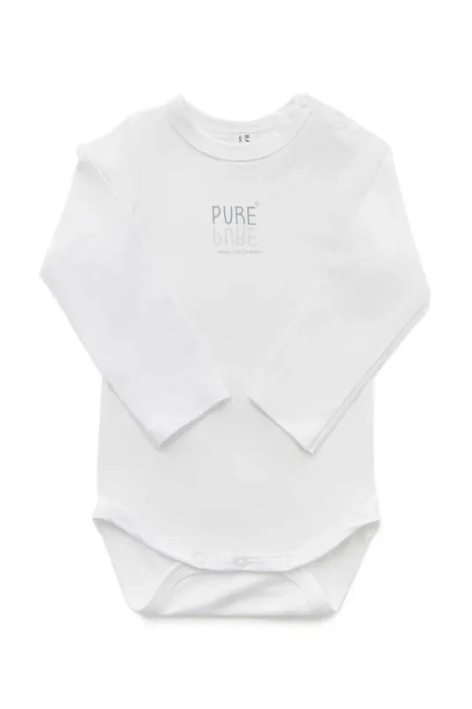 Bamboom Babyrompertje met lange mouwen - Wit