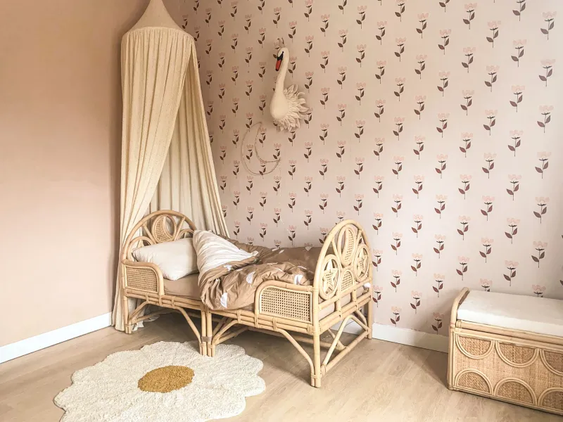 Coko&#39;s Oliver Teddy Rotan Peuterbed 2 in 1 - - matras - Naturel