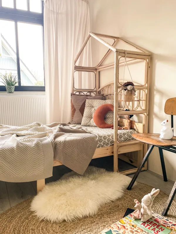 Coko's Bedhuisje Rotan Hoofdbord - - Naturel
