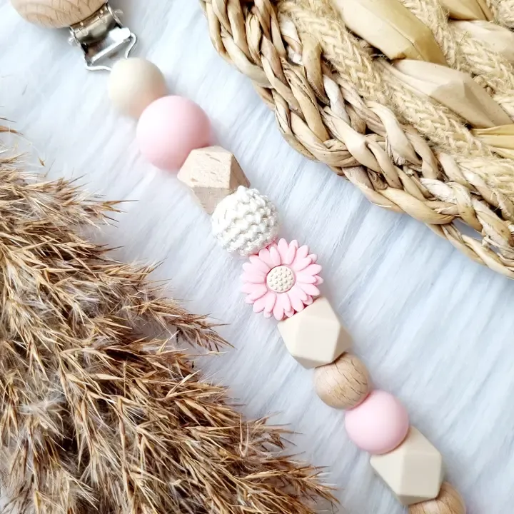 Speenkoord Daisy Babypink | speenketting