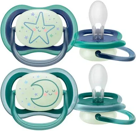 Philips Avent Sucette Ultra Air Nighttime Star / Moon 6-18mois (2 pièces)