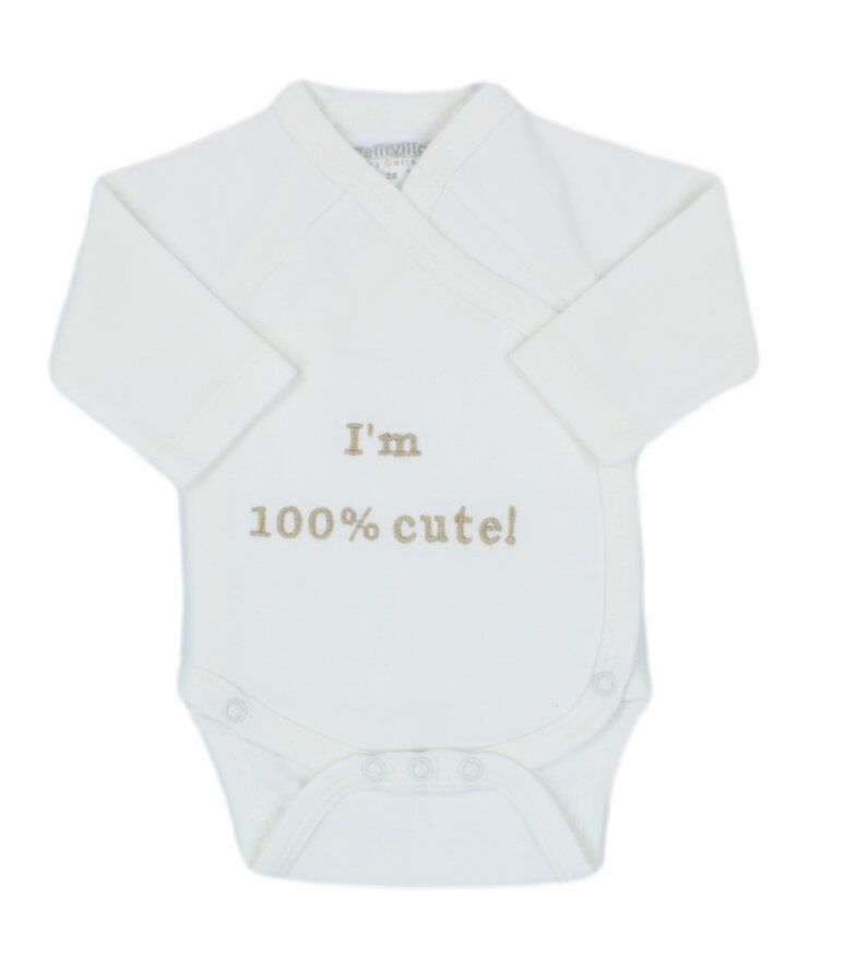 Romper 100% cute, ecru 3 maand
