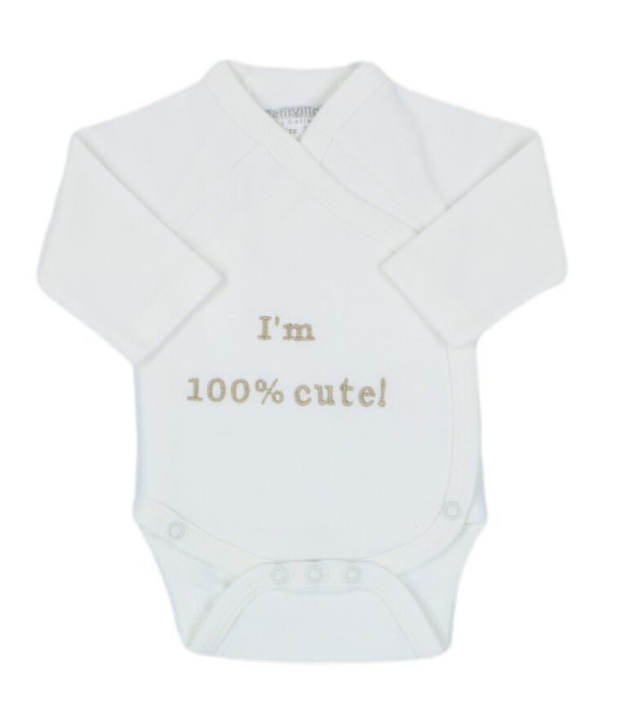 Romper 100% cute, ecru 3 maand
