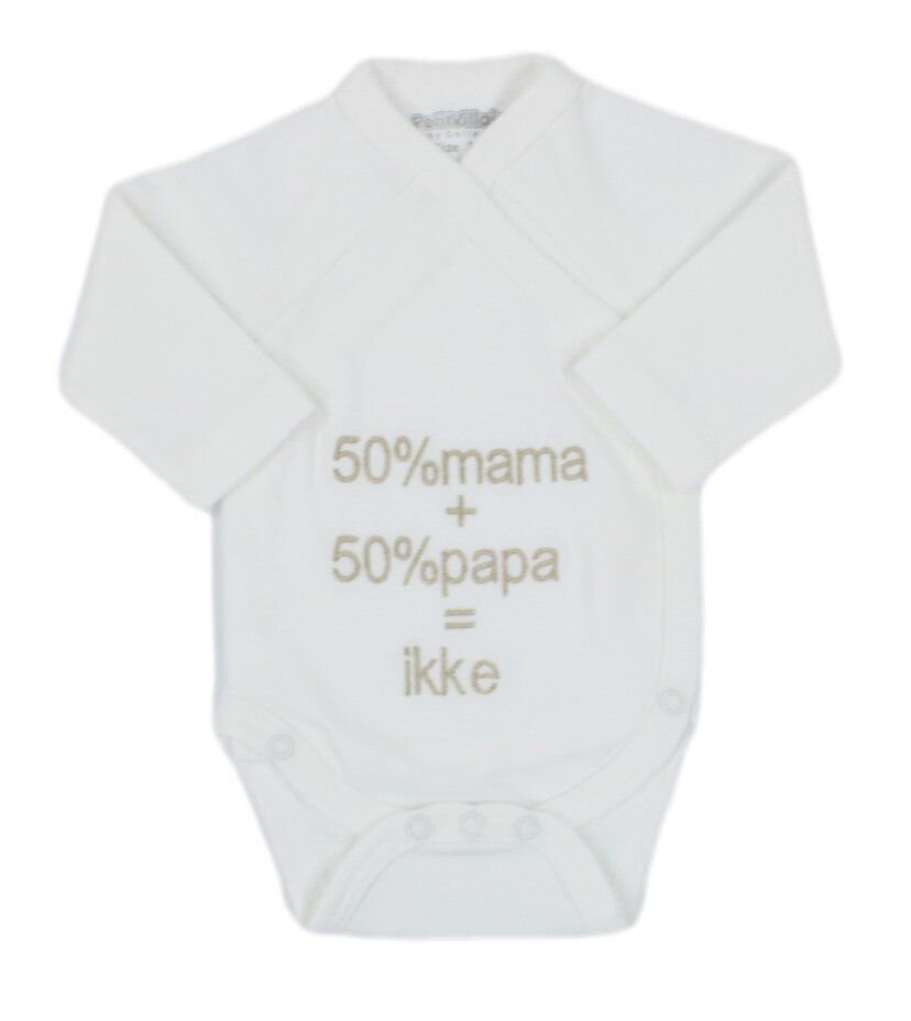 Romper 50% mama 50% papa, ecru