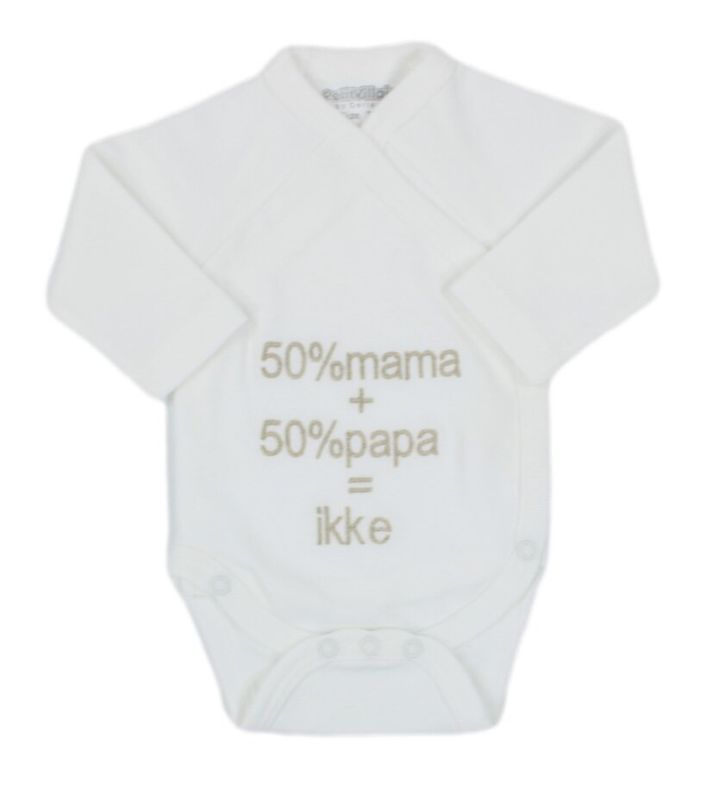 Romper 50% mama 50% papa, ecru