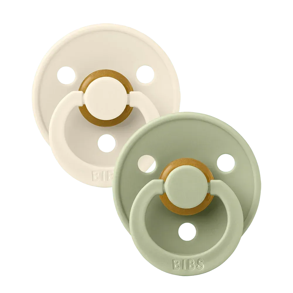 Colour Pacifiers 2 Pack - Ivory/Sage  Anatomical
