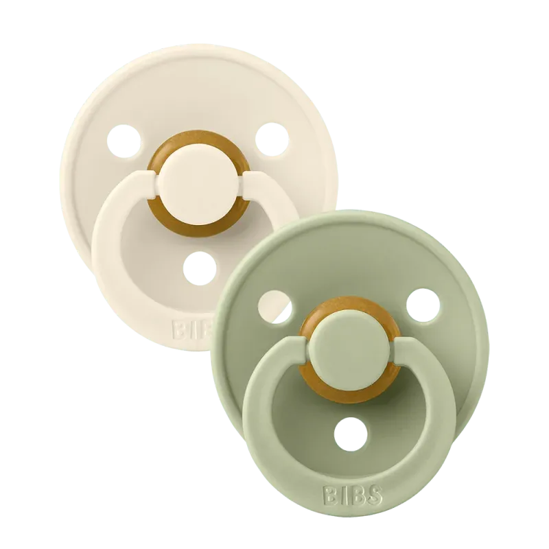 Colour Pacifiers 2 Pack - Ivory/Sage  Anatomical