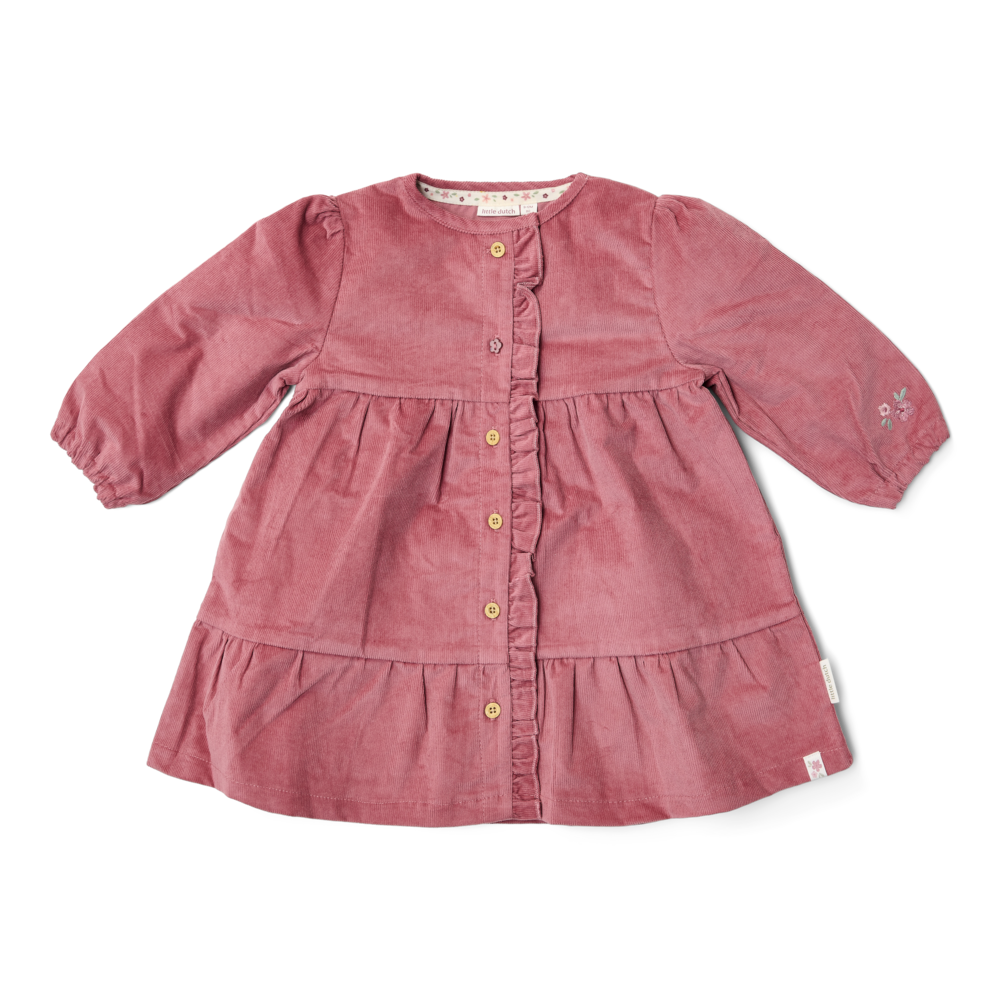 Jurk lange mouw - Roze - Fairy Garden - Corduroy