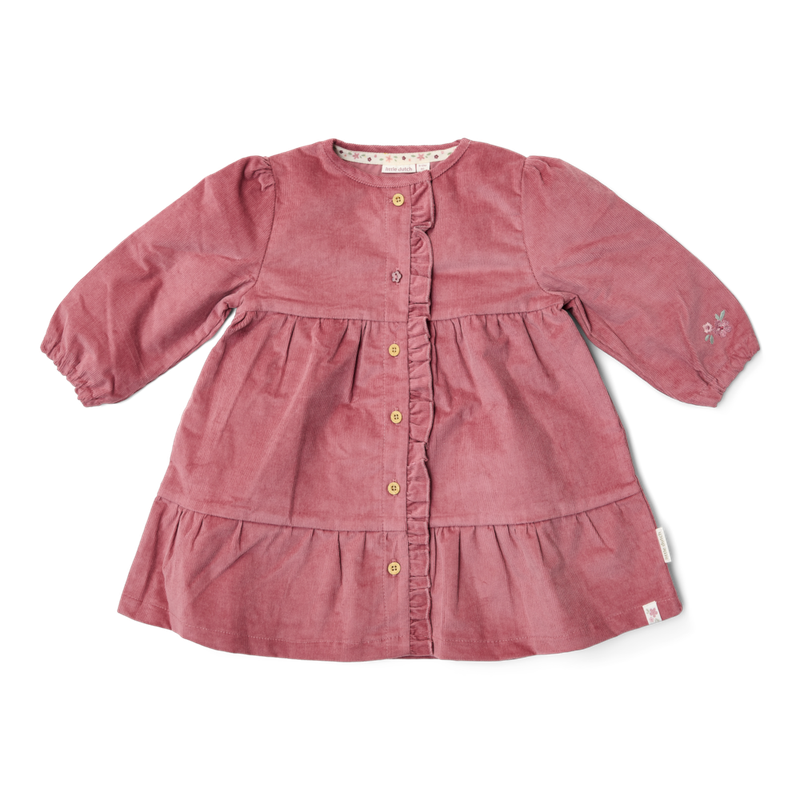 Jurk lange mouw - Roze - Fairy Garden - Corduroy