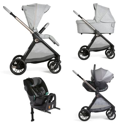 Volledige oplossing Bellagio - First-Seat Recline i-Size en FullSeat 360 met basis. AMBER GLOW - LUNAR ROCK - FIR TREE - BLACK SATIN