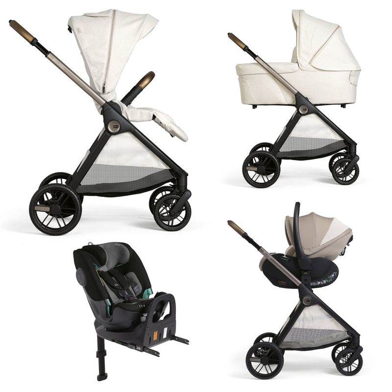 Volledige oplossing Bellagio - First-Seat Recline i-Size en FullSeat 360 met basis. AMBER GLOW - LUNAR ROCK - FIR TREE -  BLACK SATIN