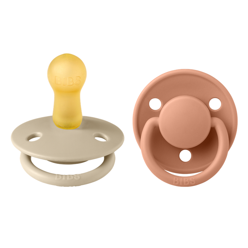 De Lux fopspenen 2-pack - ivoor/Bluch - Vanille/ peach