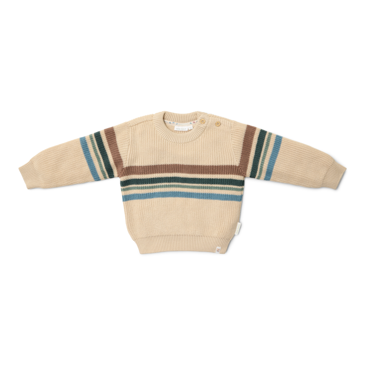 Gebreide trui - Zand - Forest Friends - Stripe