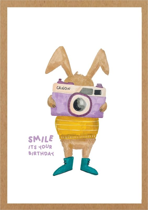 Mailbox Verjaardagskaart // Smile it's your birthday - konijn