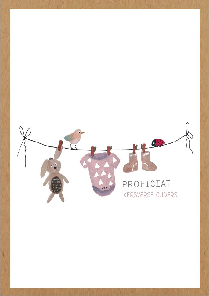 Mailbox Proficiat kersverse ouders wasdraad (meisje)