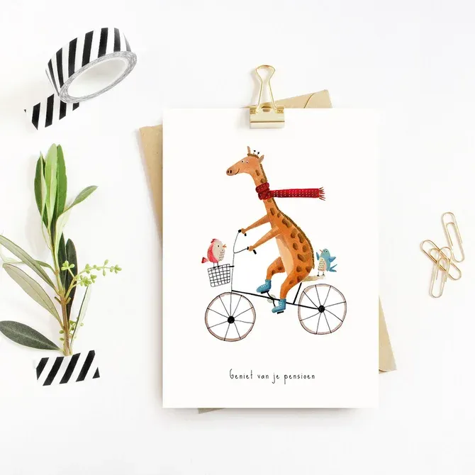 Mailbox Postkaart pensioen // Geniet van je pensioen Fiets