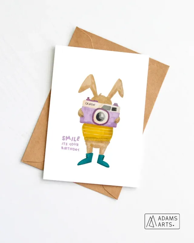 Mailbox Verjaardagskaart // Smile it's your birthday - konijn