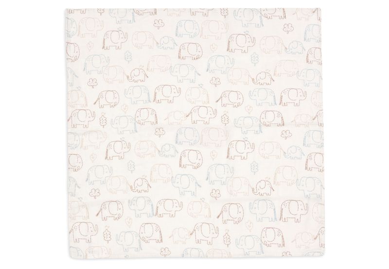 Hydrofiele Doek Large 115x115cm - Elephant Tales - 2 Stuks
