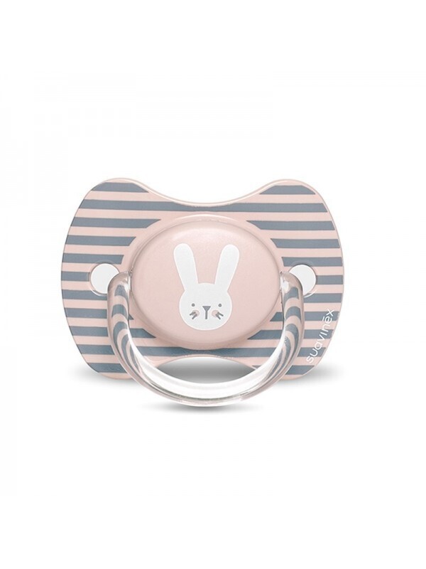 Suavinex Fopspeen 6-18 maanden Hygge Rabbit Streep, Kleur: Rose