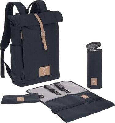LÄSSIG Luiertas Rolltop Backpack incl. verschoningsmatje - night blue