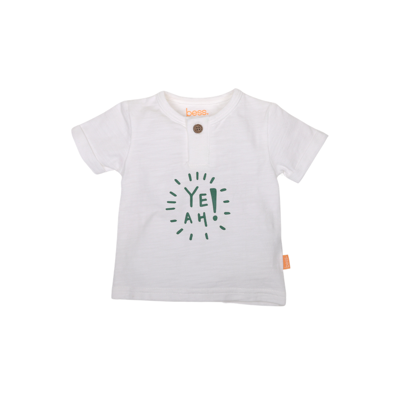BESS SHIRT SH.SL. YEAH!-WHITE