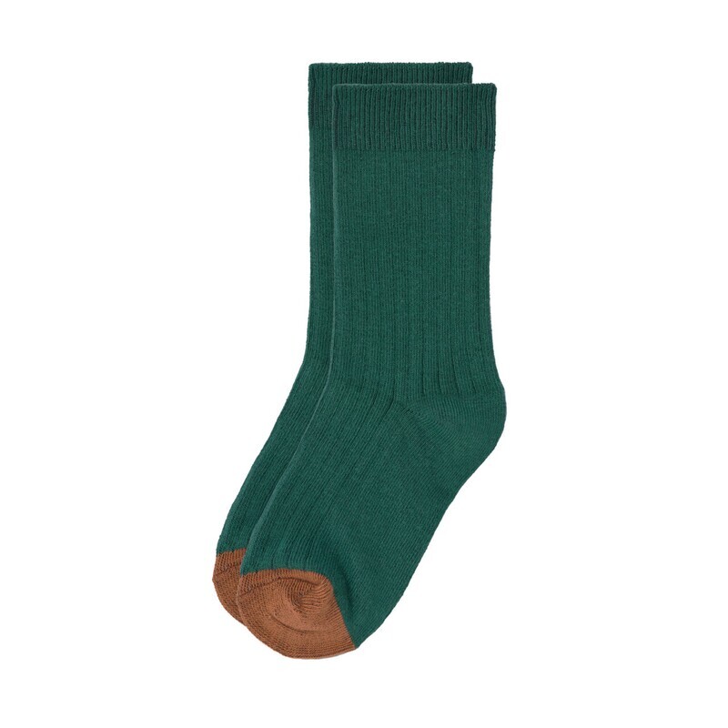 Kindersokken set van 5 - Little Gang, groen wit caramel