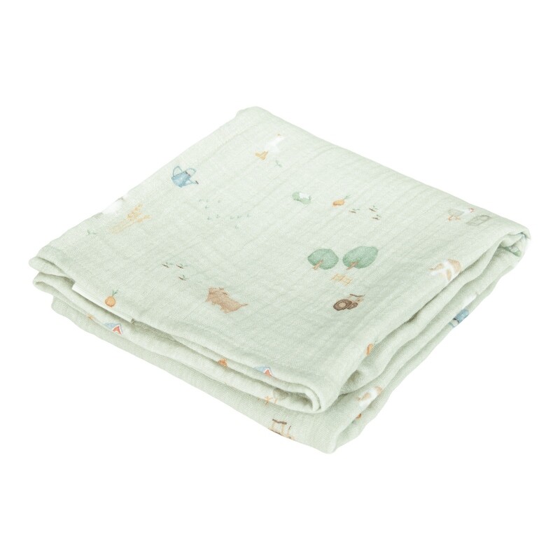 LITTLE FARM Swaddle doek hydrofiel 120 x 120 Little Farm