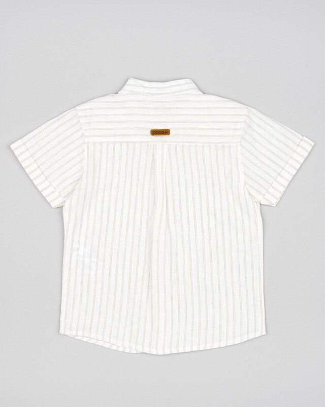Losan hemd fijne streep beige/kaki