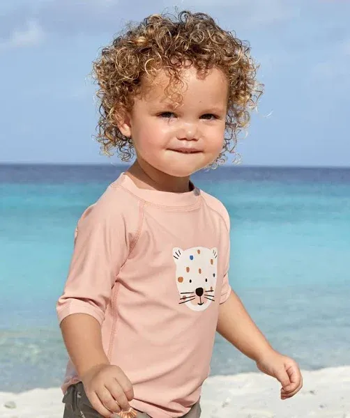 Lässig  Short Sleeve Rashguard Leopard pink,