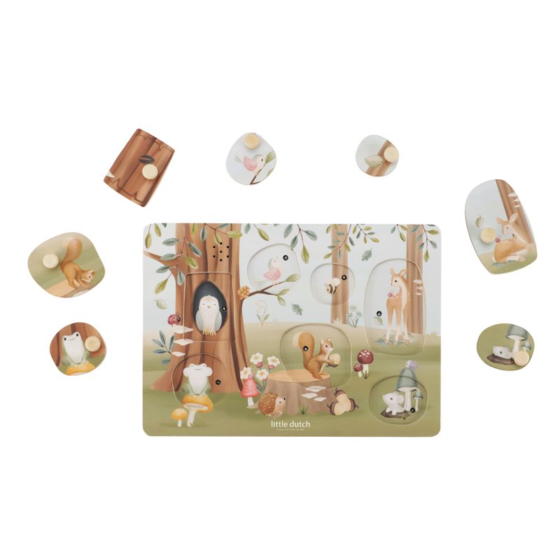 Little Dutch  Forest Friends Geluidenpuzzel hout - Forest Friends