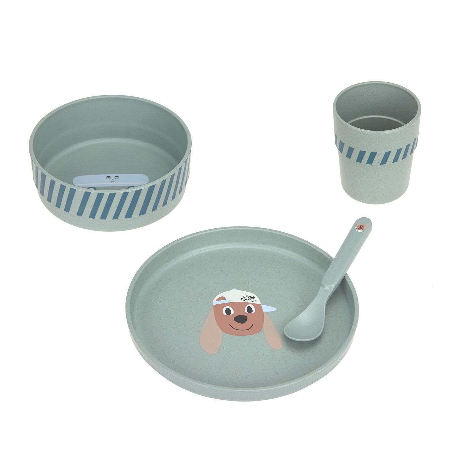Lässig Kinderserviesset (bord - kom - beker - lepel) - Tiny Team, Hond