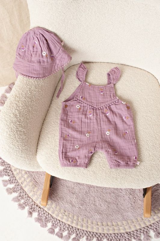 Feetje - Zonnehoed mousseline embroidery- Flower Ranch Maat 1